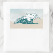 Rectangulaire Sticker Long Island Life Wave Beach (Sac)