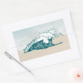 Rectangulaire Sticker Long Island Life Wave Beach (Enveloppe)