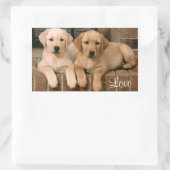 Rectangulaire Sticker Love Labrador Retriever Puppies (Sac)