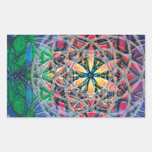 Rectangulaire Sticker Mandala 6