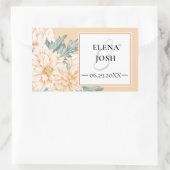 Rectangulaire Sticker Mariage Dahlias Marmalade (Sac)
