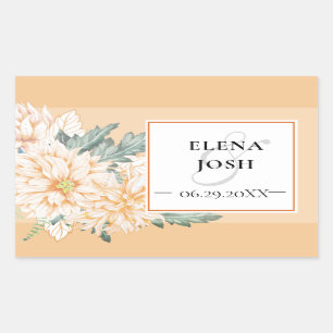 Rectangulaire Sticker Mariage Dahlias Marmalade