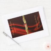 Rectangulaire Sticker Mariage en soie rouge or (Enveloppe)