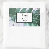 Rectangulaire Sticker Mariage Pale Green Palm Merci (Sac)