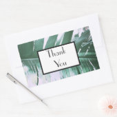 Rectangulaire Sticker Mariage Pale Green Palm Merci (Enveloppe)