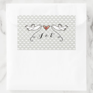Rectangulaire Sticker Mariage pour colombes blanches personnalis