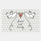 Rectangulaire Sticker Mariage pour colombes blanches personnalis (Devant)