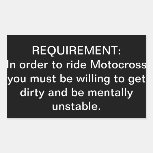 Rectangulaire Sticker "Mental Unstable Motocross" (Devant)