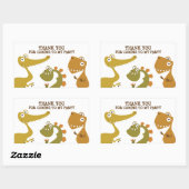 Rectangulaire Sticker Merci Dinosaur Land (Feuille)