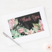 Rectangulaire Sticker Merci Floral Art (Enveloppe)