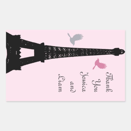 Rectangulaire Sticker Merci Inséparable (rose) (Devant)