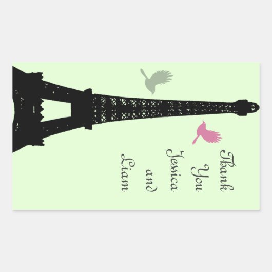 Rectangulaire Sticker Merci Inséparable (vert) (Devant)