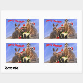 Rectangulaire Sticker Merry Meerkats (Feuille)