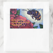 Rectangulaire Sticker Miel Bee Visite Fleurs Beekeeper Produit (Sac)