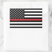 Rectangulaire Sticker "mince Red Line Flag" (Sac)