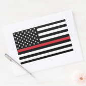 Rectangulaire Sticker "mince Red Line Flag" (Enveloppe)