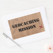 Rectangulaire Sticker : Mission de géocaching, sur une vieille c (Enveloppe)