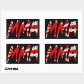 Rectangulaire Sticker MIXED MARTIAL ART Drapeau Sun Levant japon (Feuille)