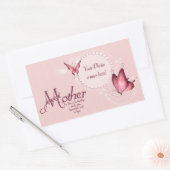 Rectangulaire Sticker Modèle photo Papillon rose (Enveloppe)