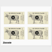 Rectangulaire Sticker Monogramme de couverture de vache d'illust (Feuille)