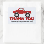 Rectangulaire Sticker Monster Truck Merci (Sac)