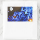 Rectangulaire Sticker Moon Stars Space Art (Sac)