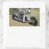 Rectangulaire Sticker moto style squelette (Sac)