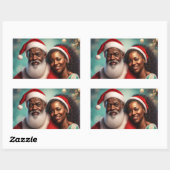 Rectangulaire Sticker Mr & Mrs Claus (Feuille)