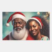 Rectangulaire Sticker Mr & Mrs Claus (Devant)