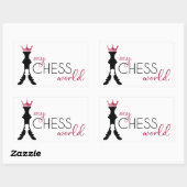 Rectangulaire Sticker My Chess World (Feuille)