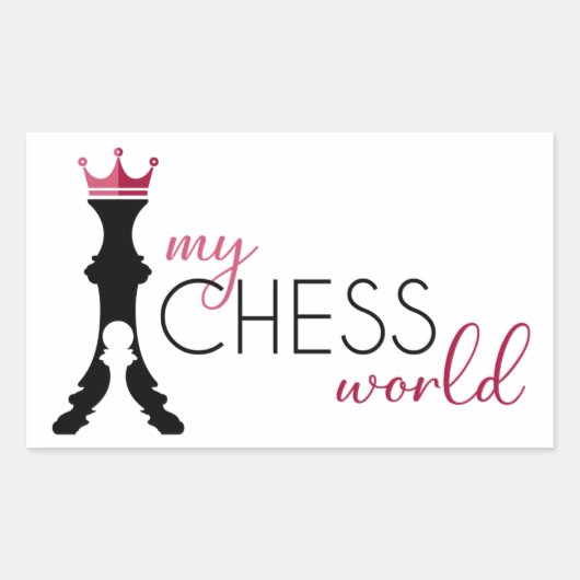 Rectangulaire Sticker My Chess World (Devant)
