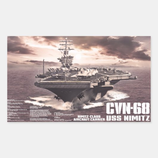 Rectangulaire Sticker Nimitz du porte-avions (Devant)