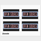 Rectangulaire Sticker Open Source Neon Sign (Feuille)