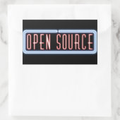 Rectangulaire Sticker Open Source Neon Sign (Sac)