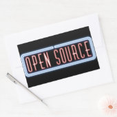 Rectangulaire Sticker Open Source Neon Sign (Enveloppe)