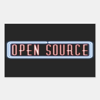 Rectangulaire Sticker Open Source Neon Sign