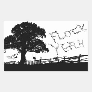 Rectangulaire Sticker Ouais Flock
