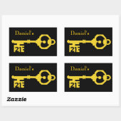 Rectangulaire Sticker ovale clé Black & Gold 21e anniversaire (Feuille)