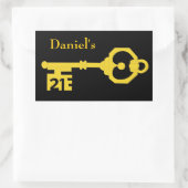 Rectangulaire Sticker ovale clé Black & Gold 21e anniversaire (Sac)