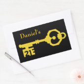 Rectangulaire Sticker ovale clé Black & Gold 21e anniversaire (Enveloppe)