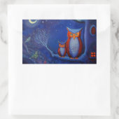 Rectangulaire Sticker Owl Art "The Forest At Night" (Sac)