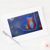 Rectangulaire Sticker Owl Art "The Forest At Night" (Enveloppe)
