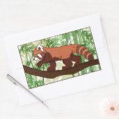 Rectangulaire Sticker Panda Rouge (Enveloppe)