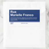 Rectangulaire Sticker Panneau de rue Marielle Franco (Sac)