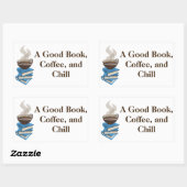 Rectangulaire Sticker pare-chocs café et livres (Feuille)