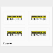 Rectangulaire Sticker pare-chocs mariage (Feuille)