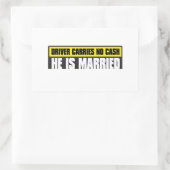 Rectangulaire Sticker pare-chocs mariage (Sac)