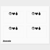 Rectangulaire Sticker Peace Love et Breastmilk (Feuille)