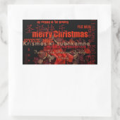 Rectangulaire Sticker personnalisé Feliz Navidad World Christmas (Sac)