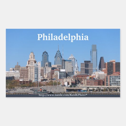 Rectangulaire Sticker Philadelphia Skyline (Devant)